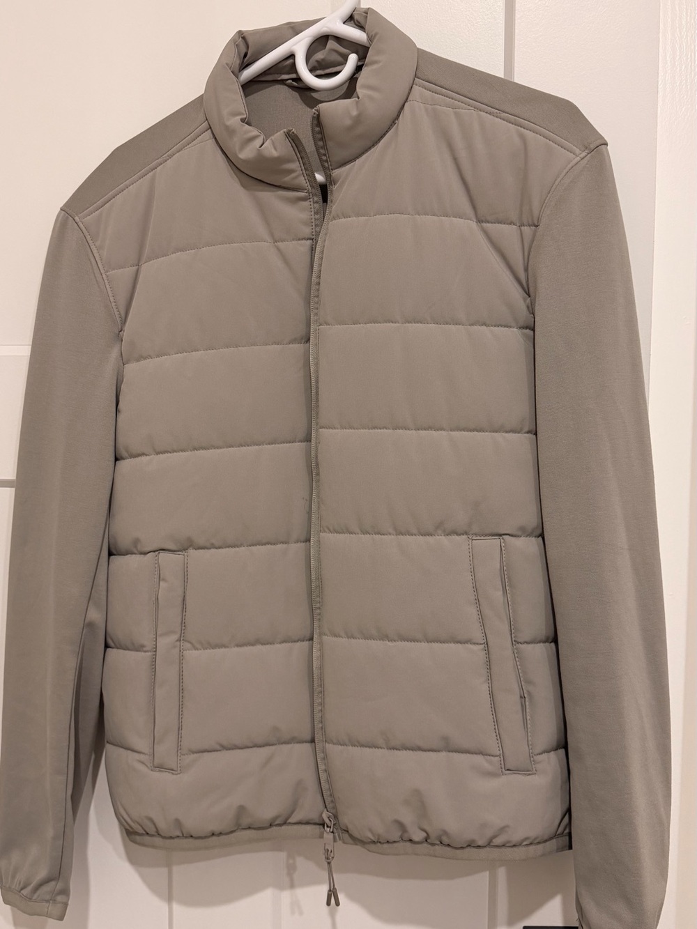 Zara Men's Quilted Puffer Jacket - Light Taupe